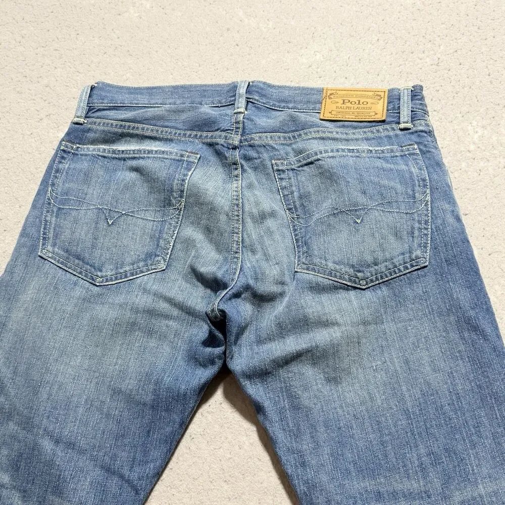 Polo Ralph Lauren Jeans Mens Size 32 Blue Varick Slim Fit Denim Dark Wash
